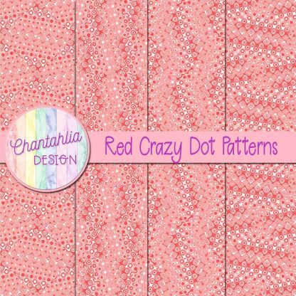 Free red crazy dots patterns digital papers