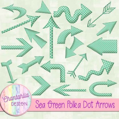 Free sea green polka dot arrows