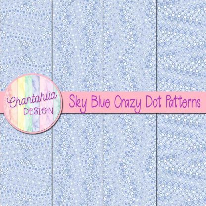 Free sky blue crazy dots patterns digital papers