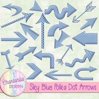 Free sky blue polka dot arrows