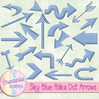 Free sky blue polka dot arrows
