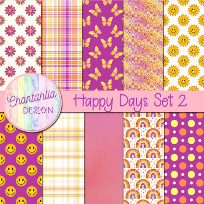 Free digital papers in a Happy Days theme