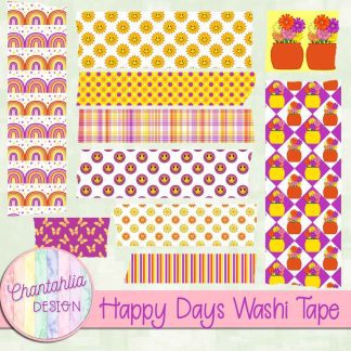 Free washi tape in a Happy Days theme