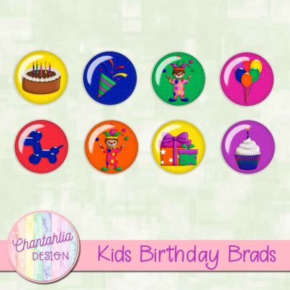 Free brads in a Kids Birthday theme