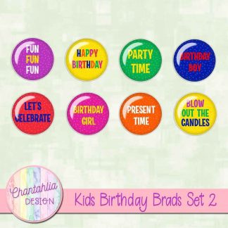 Free brads in a Kids Birthday theme