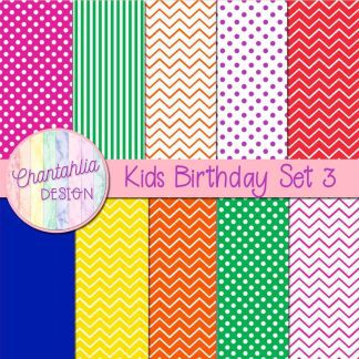 Free digital papers in a Kids Birthday theme