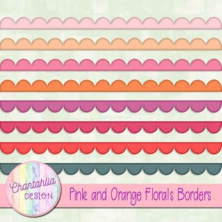 Free borders in a Pink and Orange Florals theme