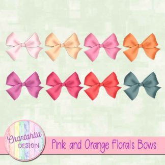 Free bows in a Pink and Orange Florals theme