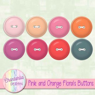 Free buttons in a Pink and Orange Florals theme