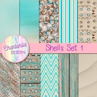 Free digital papers in a Shells theme