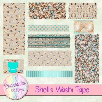 Free washi tape in a Shells theme