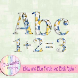 Free alpha in a Yellow and Blue Florals and Birds theme