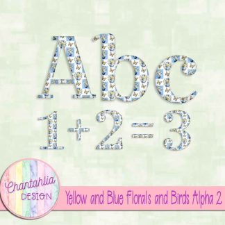 Free alpha in a Yellow and Blue Florals and Birds theme