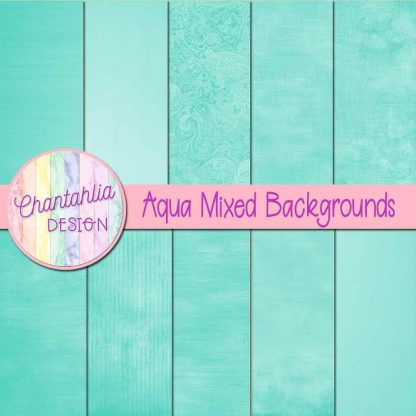 Free aqua mixed backgrounds digital papers