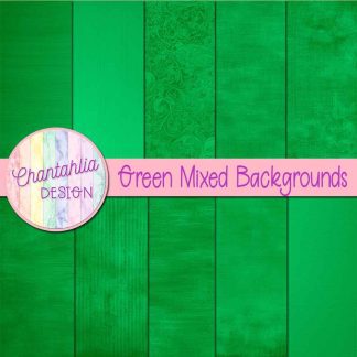 Free green mixed backgrounds digital papers