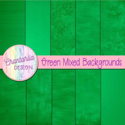 Free green mixed backgrounds digital papers