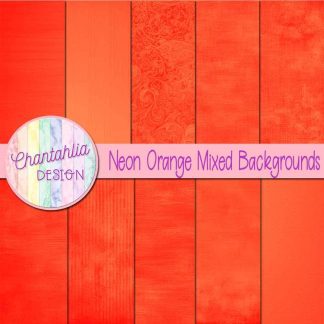 Free neon orange mixed backgrounds digital papers