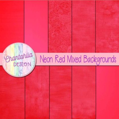 Free neon red mixed backgrounds digital papers