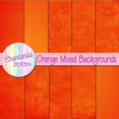 Free orange mixed backgrounds digital papers