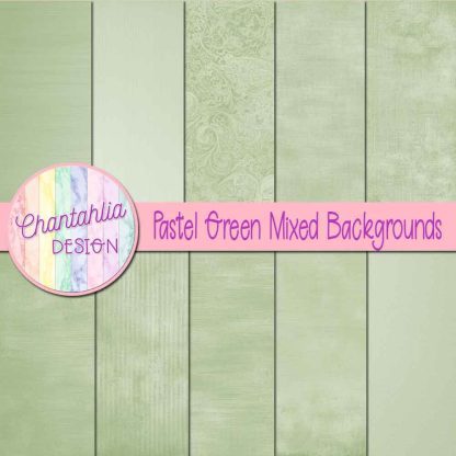 Free pastel green mixed backgrounds digital papers