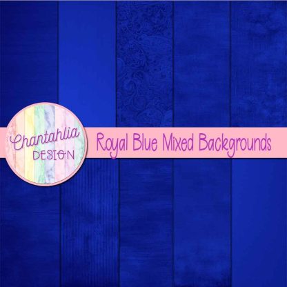 Free royal blue mixed backgrounds digital papers