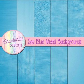 Free sea blue mixed backgrounds digital papers