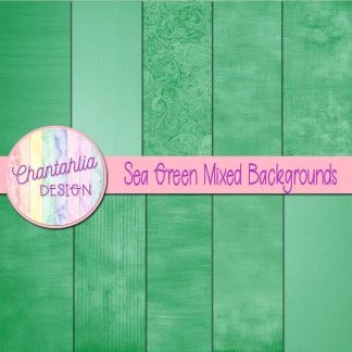 Free sea green mixed backgrounds digital papers