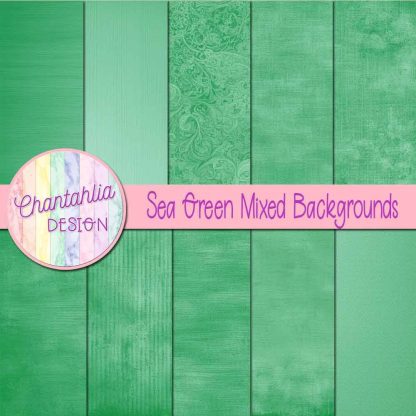 Free sea green mixed backgrounds digital papers