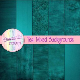 Free teal mixed backgrounds digital papers