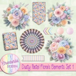 Free design elements in a Dusty Pastel Florals theme