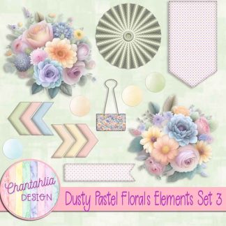 Free design elements in a Dusty Pastel Florals theme