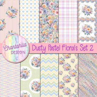 Free digital papers in a Dusty Pastel Florals theme