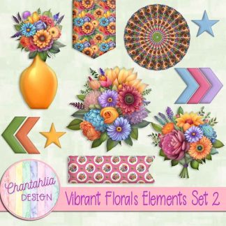 Free design elements in a Vibrant Florals theme