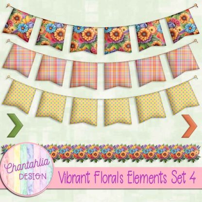 Free design elements in a Vibrant Florals theme