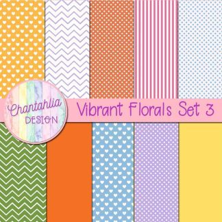 Free digital papers in a Vibrant Florals theme