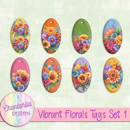 Free tags in a Vibrant Florals theme