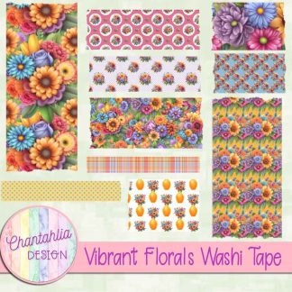 Free washi tape in a Vibrant Florals theme