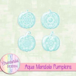 Free aqua mandala pumpkins