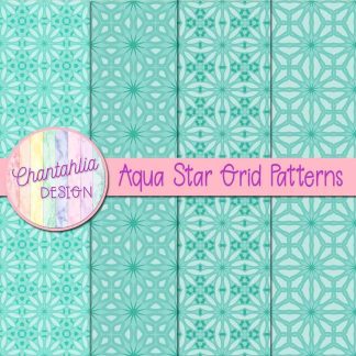 Free aqua star grid patterns