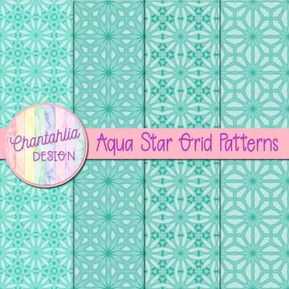 Free aqua star grid patterns