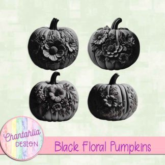 Free black floral pumpkins