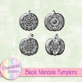 Free black mandala pumpkins