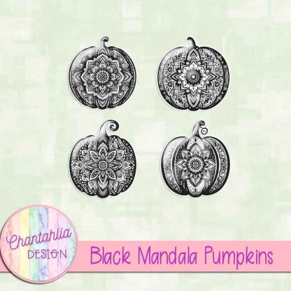 Free black mandala pumpkins