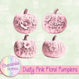 Free dusty pink floral pumpkins