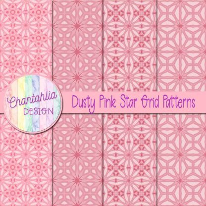 Free dusty pink star grid patterns