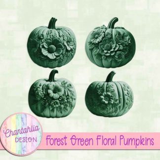 Free forest green floral pumpkins