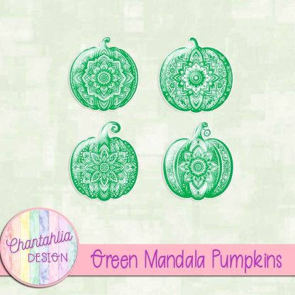 Free green mandala pumpkins