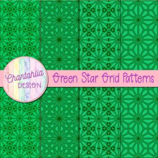 Free green star grid patterns