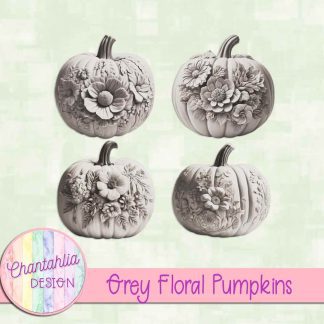 Free grey floral pumpkins