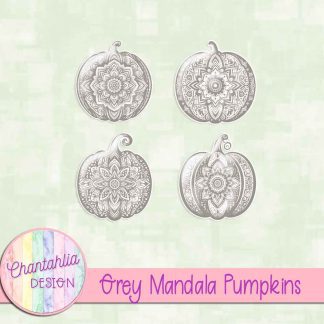 Free grey mandala pumpkins